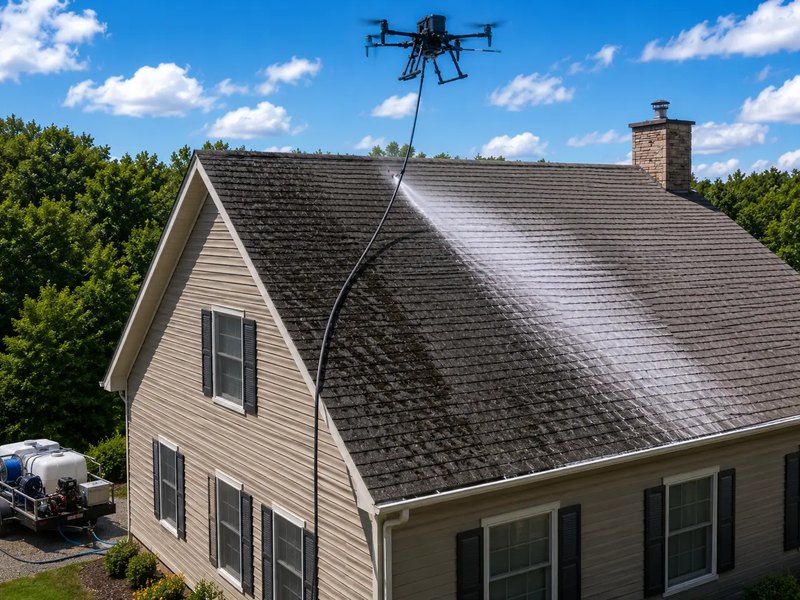 Drone Roof Soft Washing service